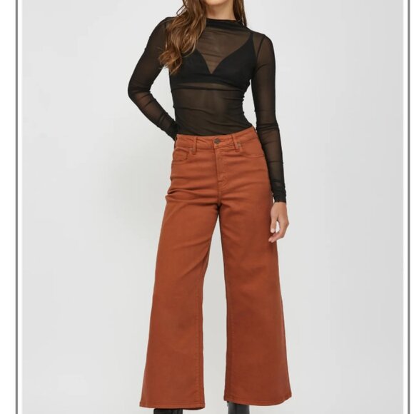 Banana Republic - Jeans Women's Size 28 or 6 Wide Leg Crop Burnt Orange 5-Pocket - Picture 1 of 15